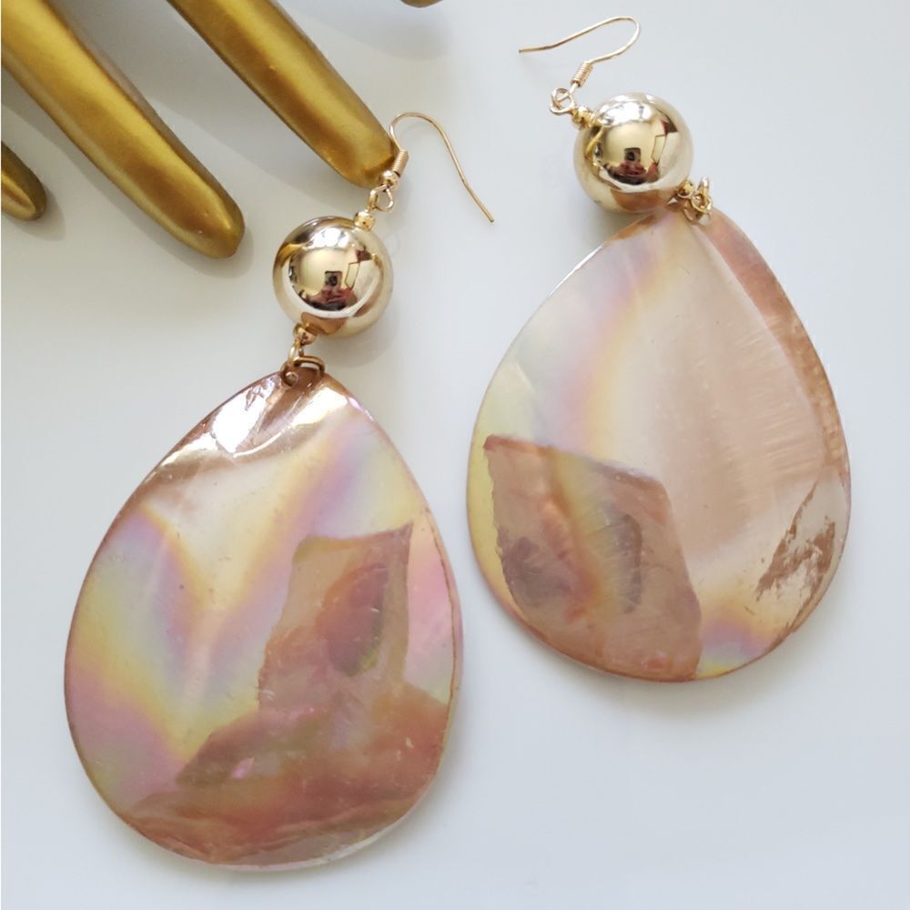 Anthro Shell Drop Earrings - Picture 6 of 14